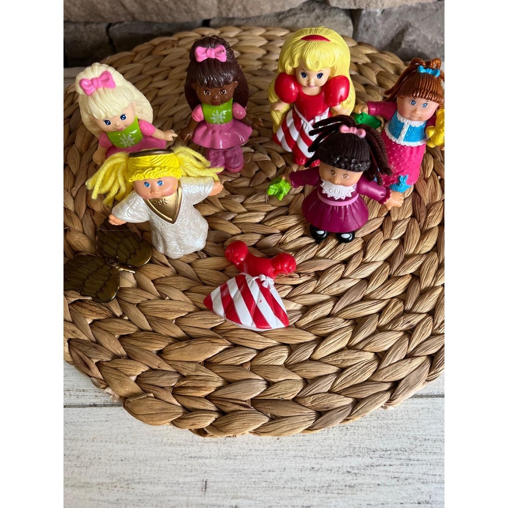 Vintage Cabbage Patch Kids PVC Mini Figures Lot 6 Dolls Angel Holiday